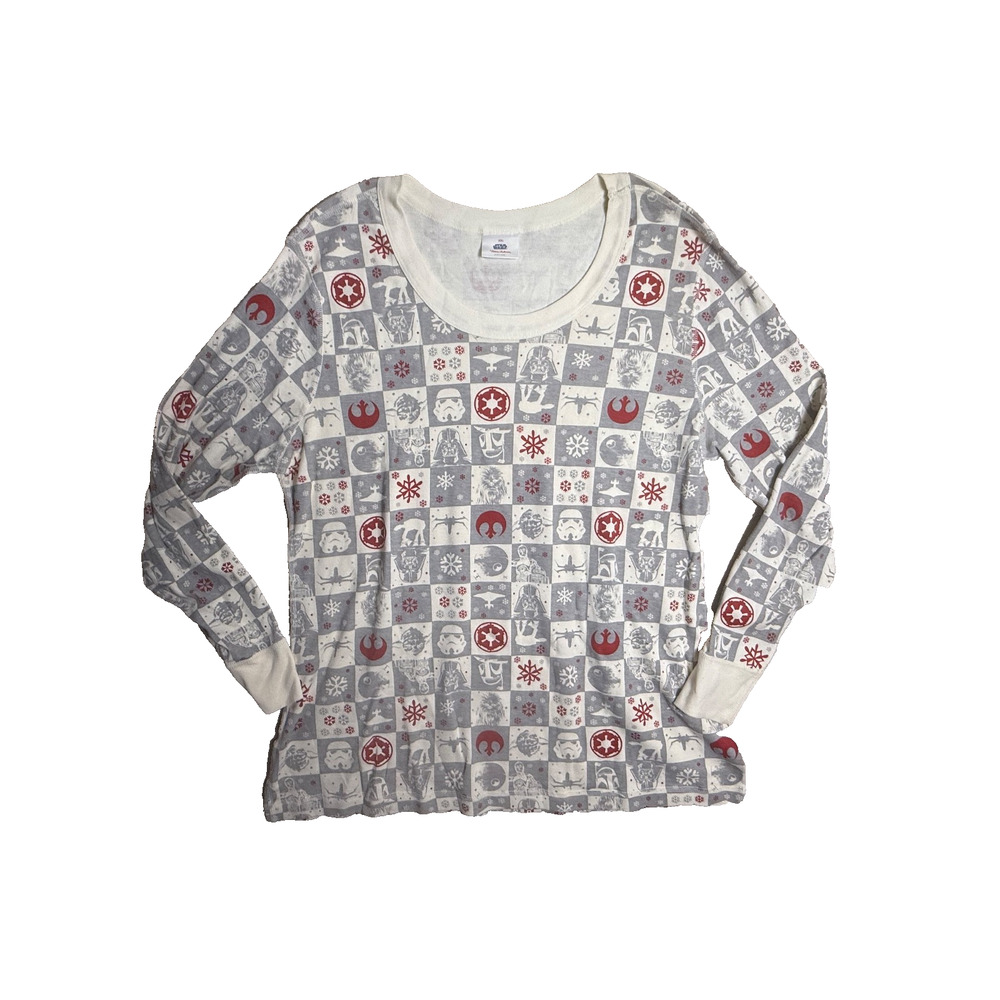 Hanna Andersson Star Wars Long Sleeve Top Gray Red Adult XXL Organic Cotton - Picture 4 of 7